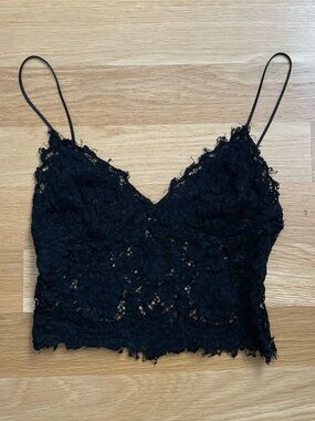 Express Black Lace Cami Crop Top